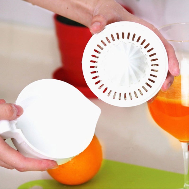 MXY Japanese Hand Juicer Plastic Lemon Lime Oranges Squeezer with Bowl White Color - Image 4